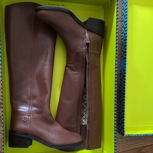 Tory Burch Tan Leather Riding Boots